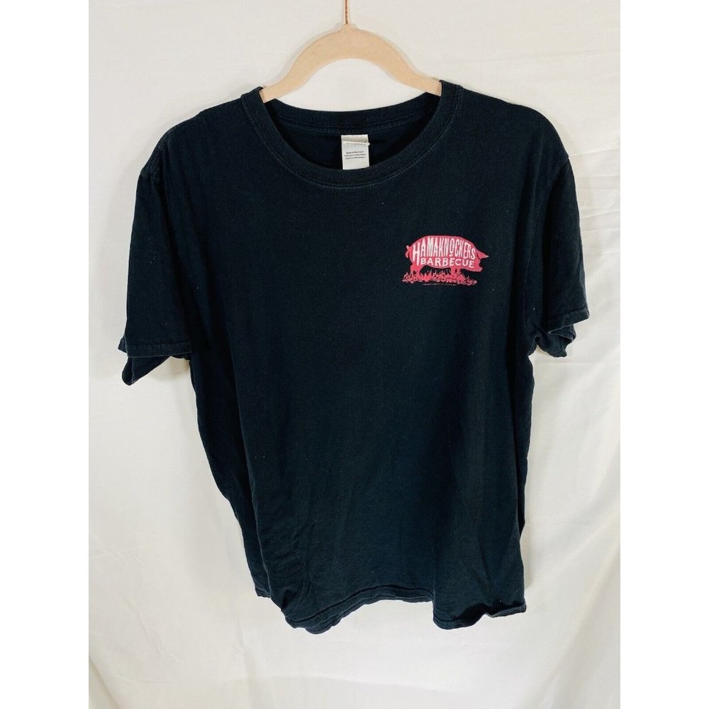 Hamaknockers Barbecue Shirt Adult‎ Large Black Get Saucy Pullover Tee Mens